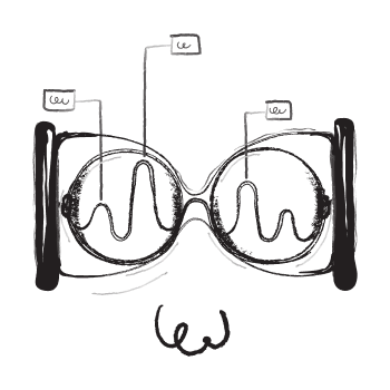 Hand drawn stylised illustration of a face with glasses, signifying acquiring cloud native knowledge and expertise